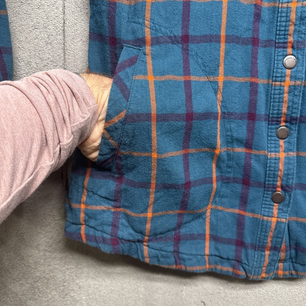 Duluth Men's Lined Plaid Snap Button Shirt Jacket Workwear Shacket Medium - Picture 7 of 10